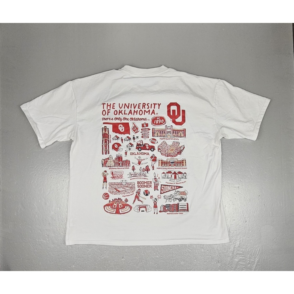 OU Oklahoma Sooners T Shirt Mens 2XL Vive La Fete Impressions Art White NCAA‎